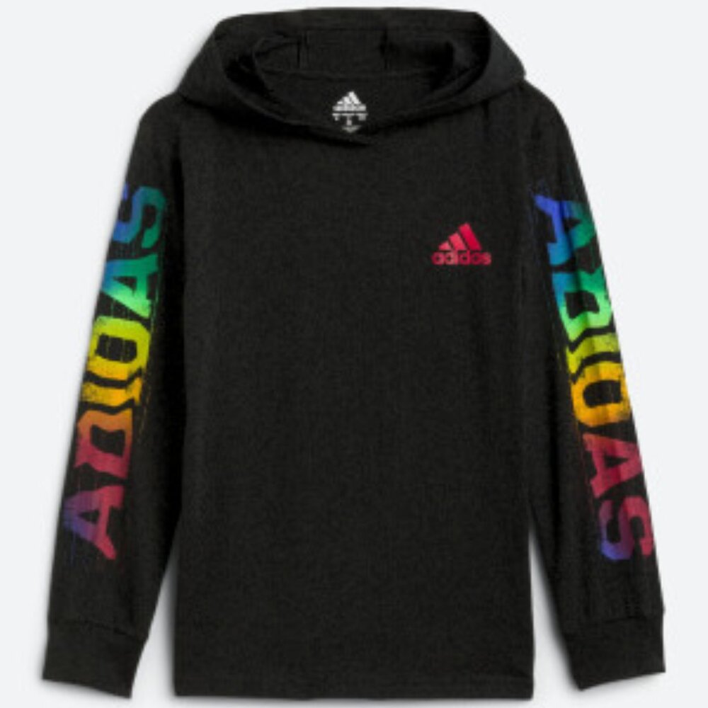 Stitch Fix ADIDAS Long Sleeve Classic Graphic Cotton Hoodie Tee  M | Black